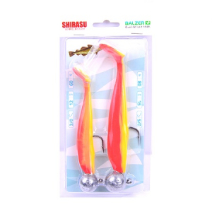 Джиг головка оснащенная Balzer Shirasu (Yellow Orange)